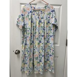 Croft & Barrow Sleepwear Floral Nightgown 2X Short Sleeve